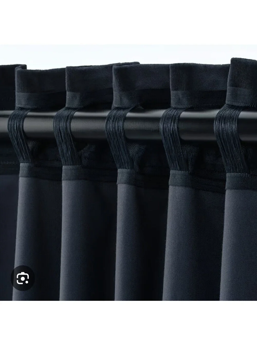 IKEA Sanela Navy Blue Velvet Curtain Panels Set of 2, Darkening 55” x 98